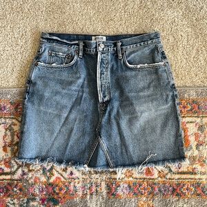 AGOLDE High Waisted Denim Medium Wash Skirt— Size 30 EU/ 10 US